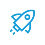 Blue rocket icon