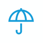 Blue umbrella icon