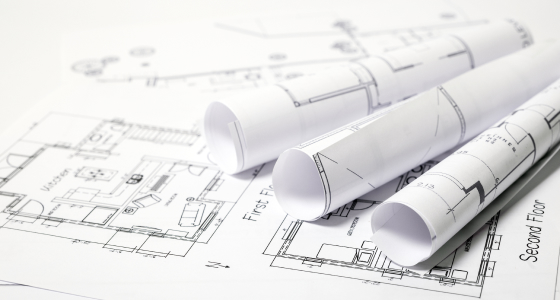Construction architectural blueprints